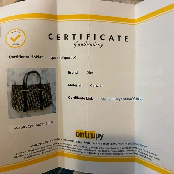 Vintage Christian Dior Navy Trotter Handbag Shoulder Bag Purse with COA - Picture 9 of 15